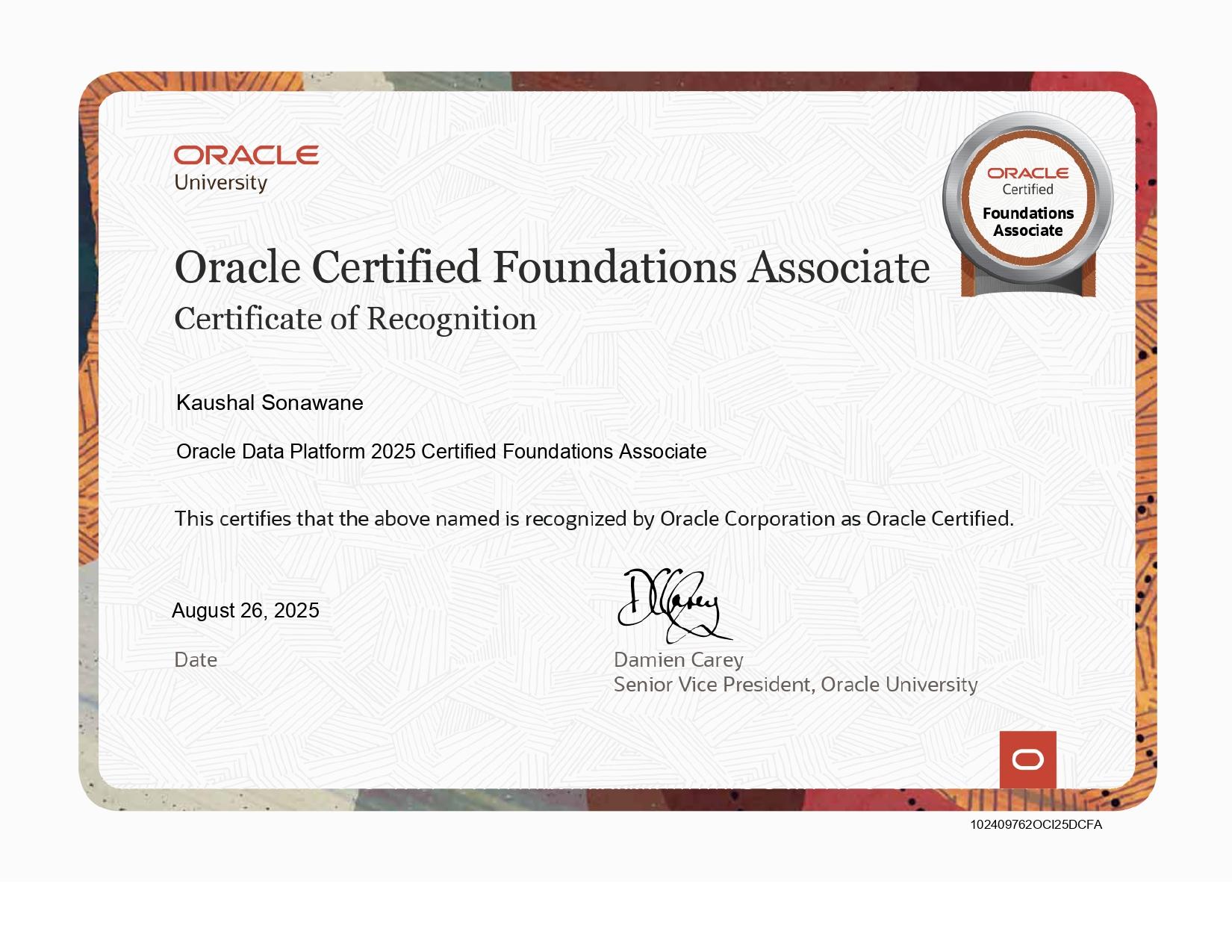 Oracle Data Platform Foundations Associate