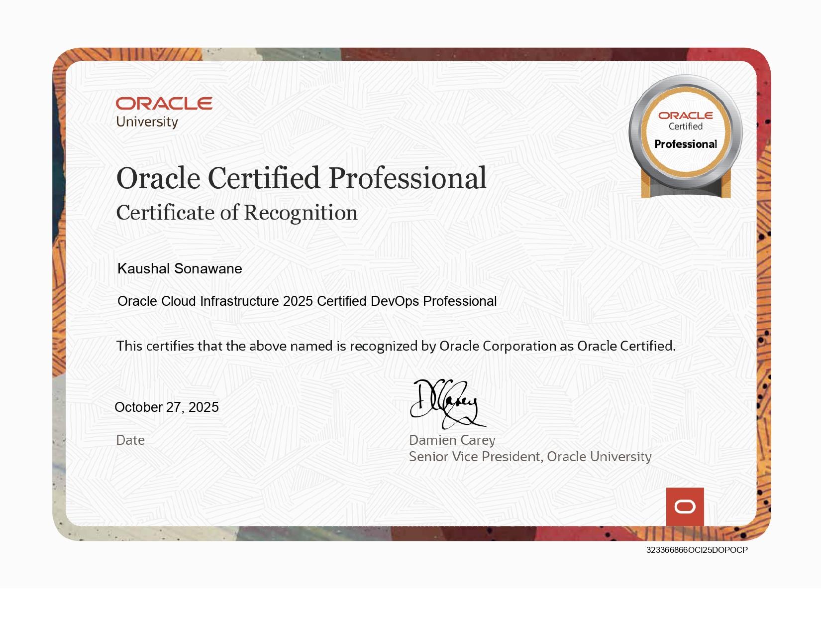 Oracle Certified DevOps Professional