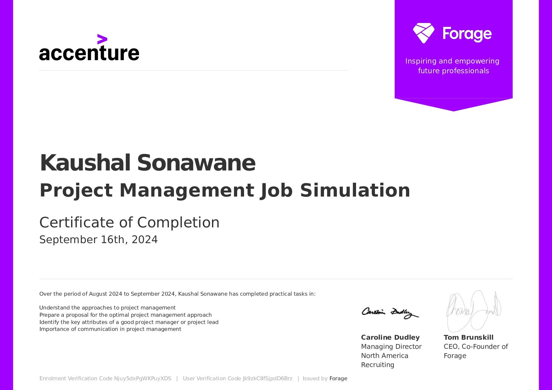Project Management Certificate